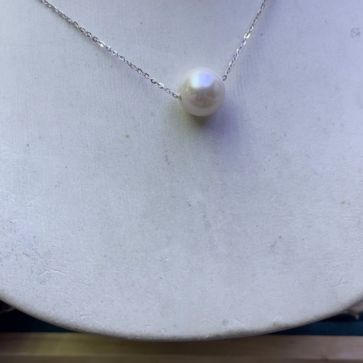 淡水珍珠项链银S925镶嵌