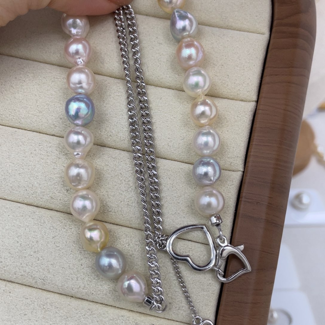 海水珍珠银S925镶嵌颈饰