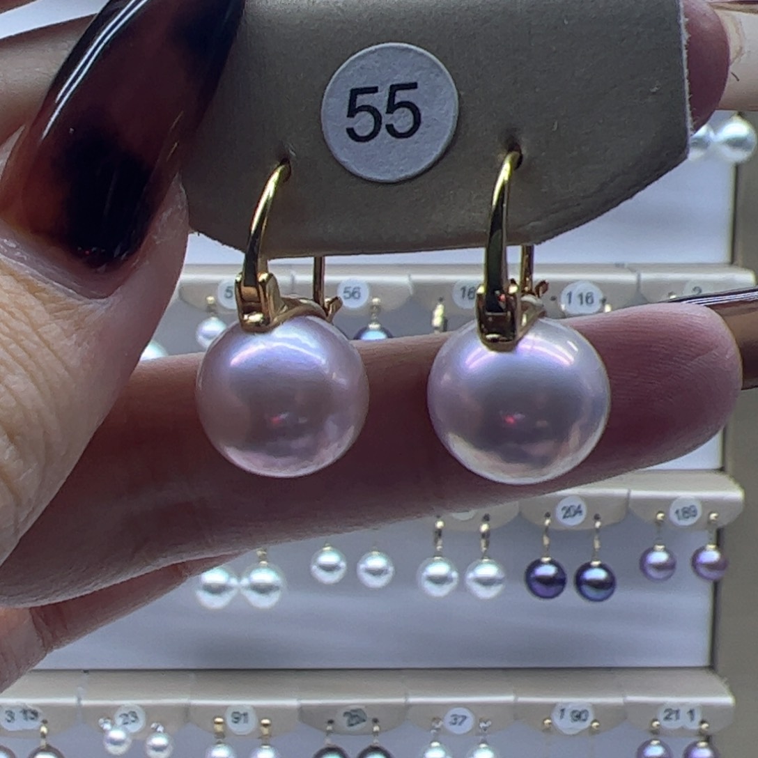淡水珍珠耳饰银S925镶嵌
