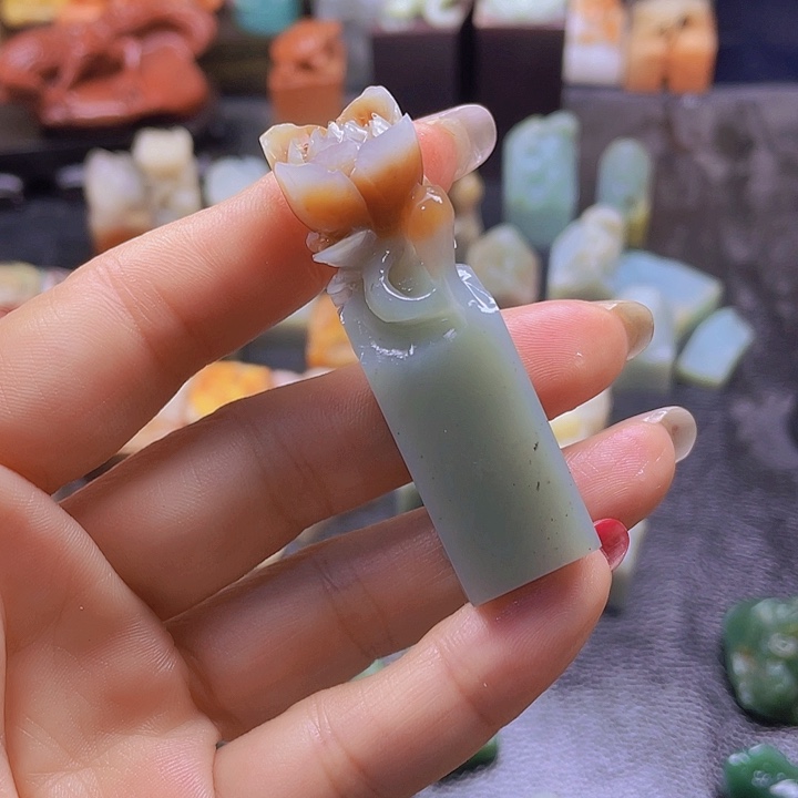 昌化石印石花开富贵