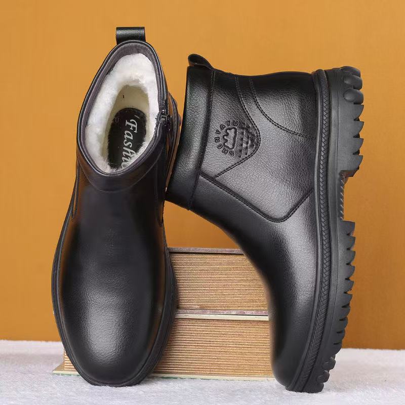 【真羊毛】男士防滑冬季保暖短靴爸爸款靴子加厚雪地靴中老年