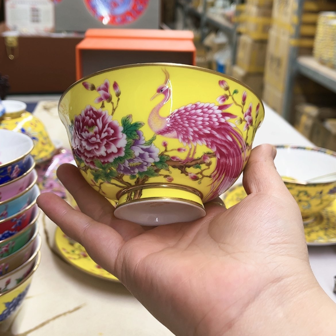 【闪购商品】骨瓷4.5英寸6黄。。。。。。