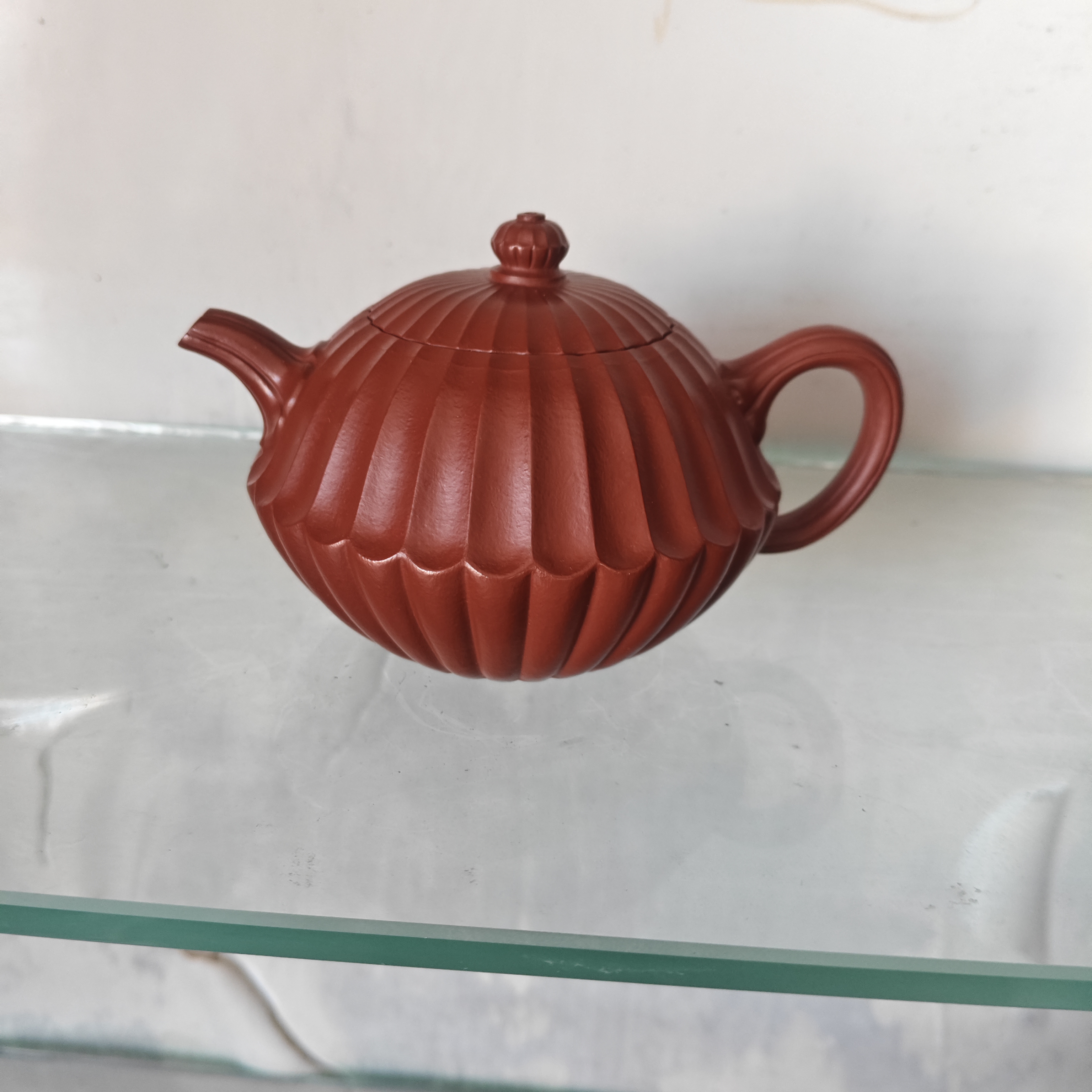 宜兴原矿紫砂壶筋纹器半手工制作赵庄朱泥容量二佰一十CC