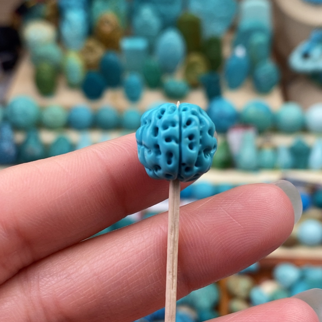 绿松石珠宝奇石未镶嵌13mm