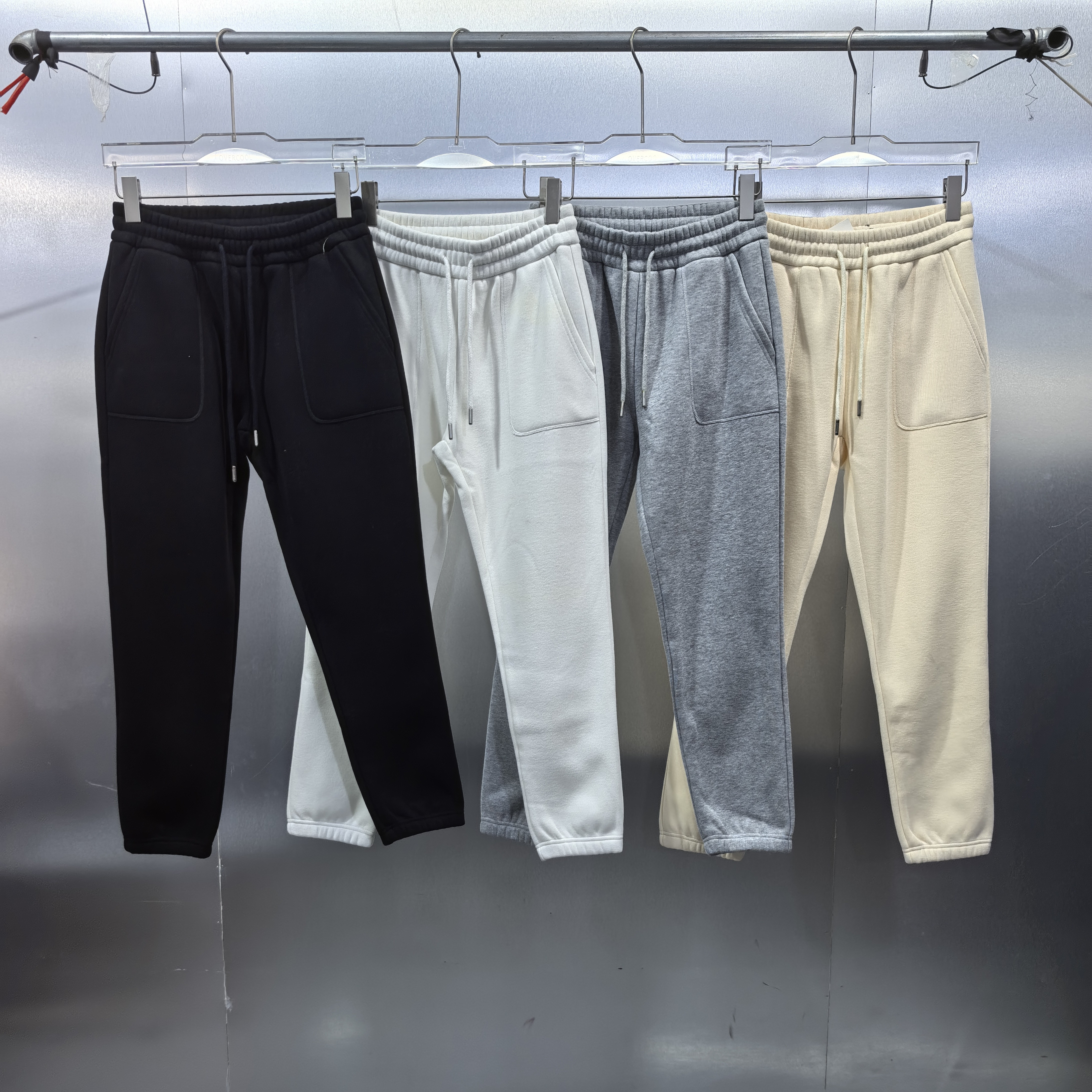 P09-112219-BEA秋冬款时尚纯色基础百搭宽松休闲加绒运动裤