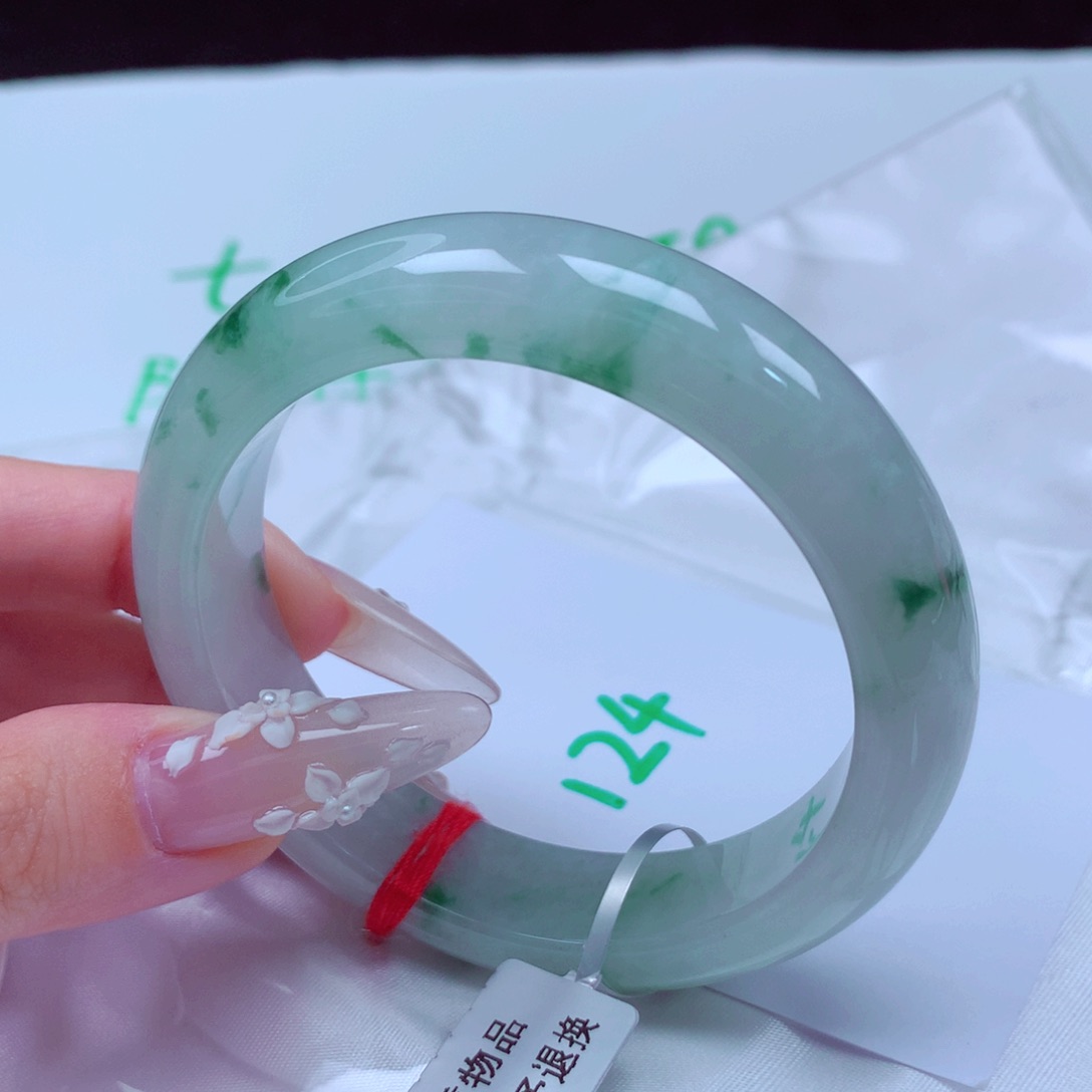 未镶嵌手镯翡翠天然缅甸翡翠A货手镯 124号