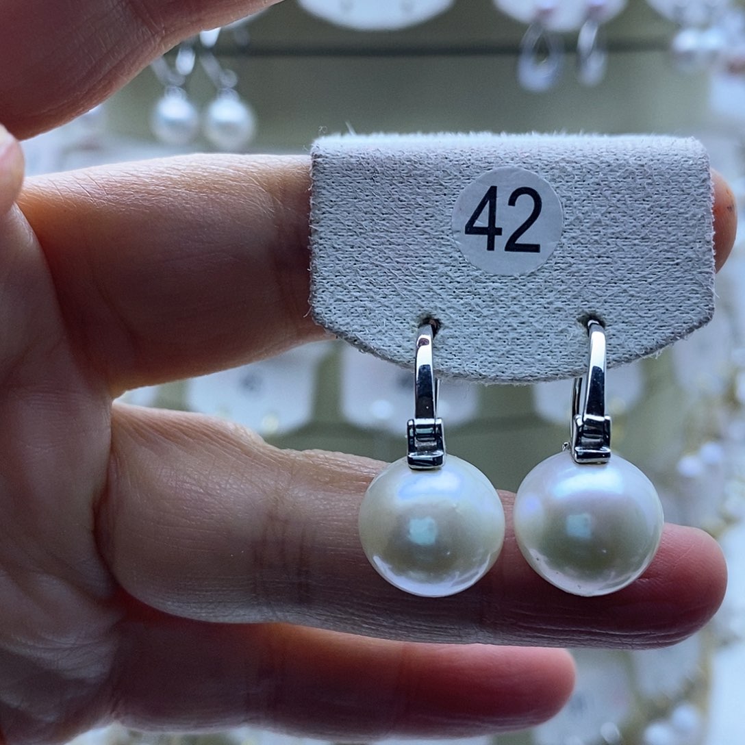 淡水珍珠耳饰银S925镶嵌