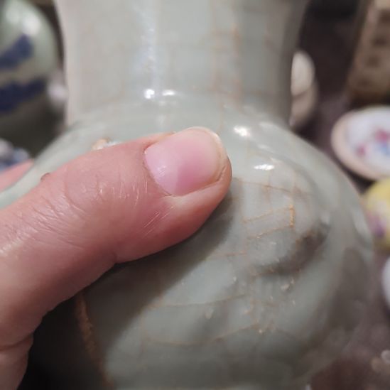 平***安摆件一件精美龙泉花瓶全品