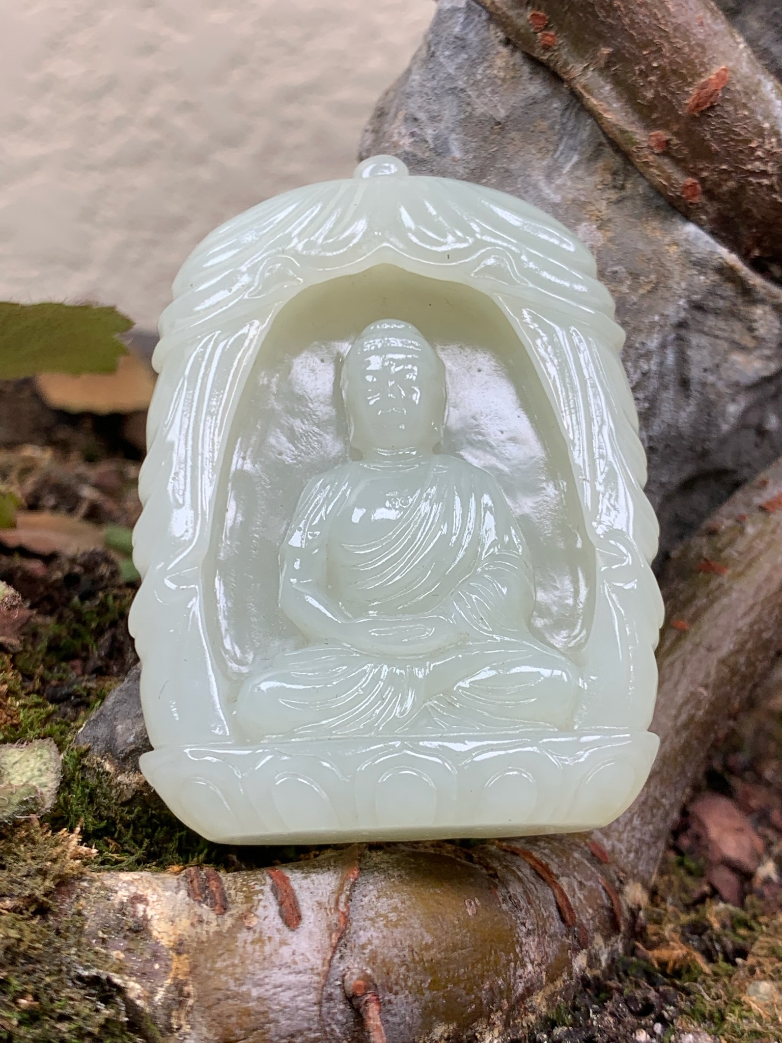 和田玉大日如来挂件，30克，51*36*10，货号01981，8329962