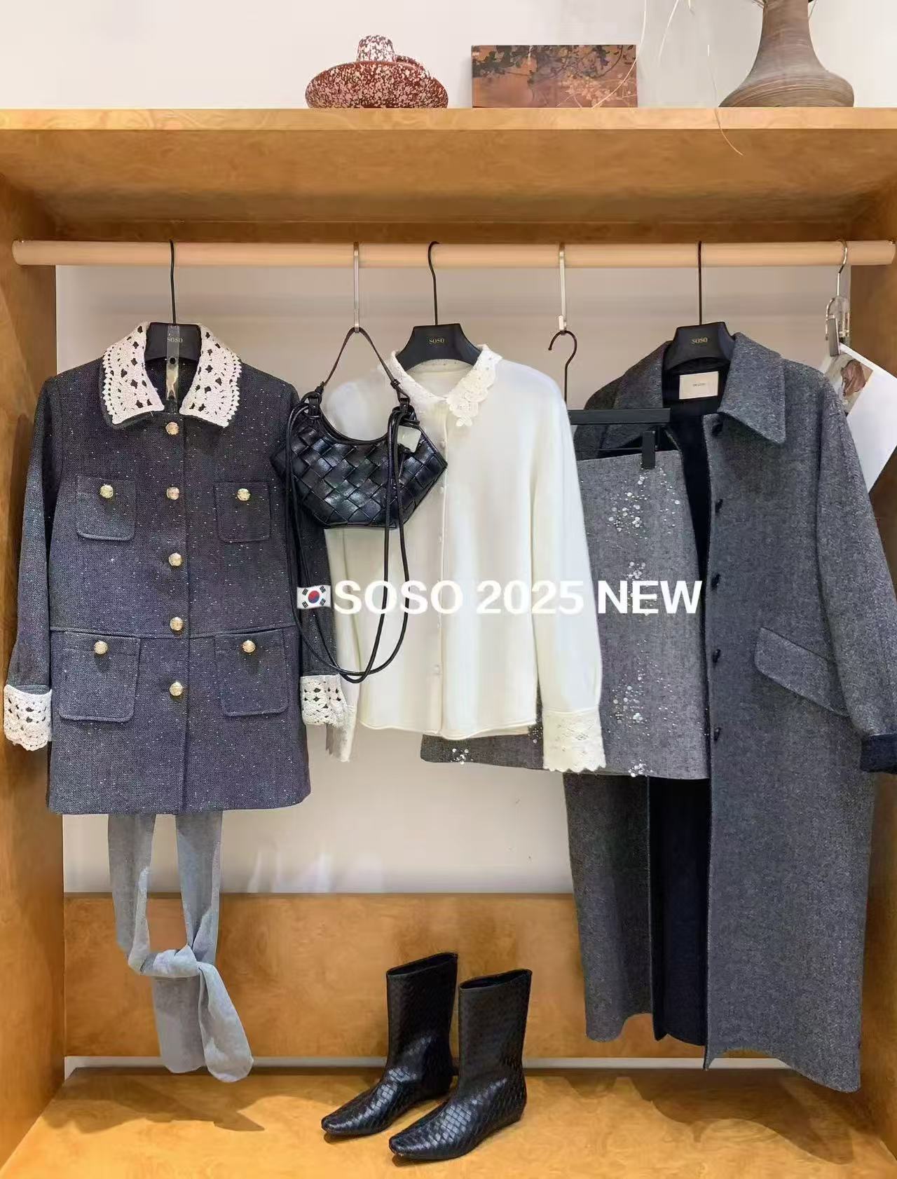 W100-W300韩国小众品牌时尚休闲毛衣针织休闲短款外套上衣尾单