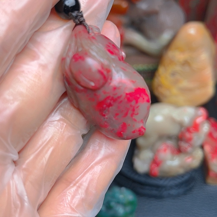 昌化石昌化鸡血石精品挂件