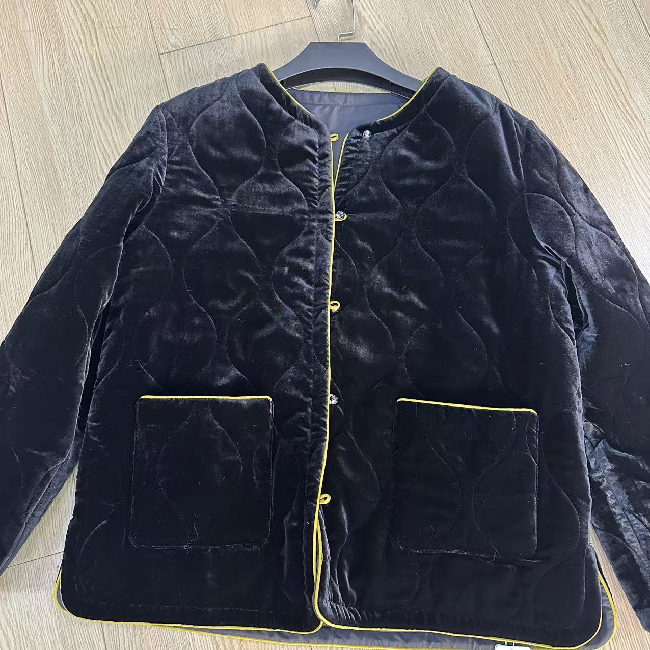桑蚕丝真丝绒羊毛棉服外套上衣Q81W161