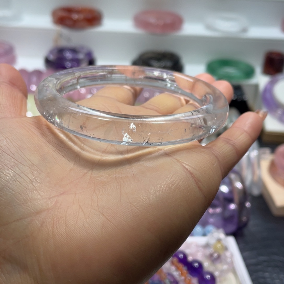 水晶手镯61.5圈口22号未镶嵌