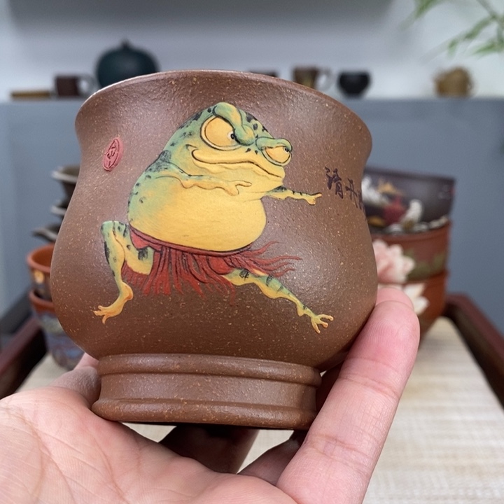 紫砂茶杯朴**活宜兴紫砂主人杯