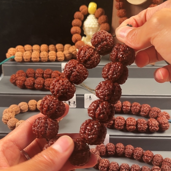 金刚菩提手串5号深沟梅花25尺超头