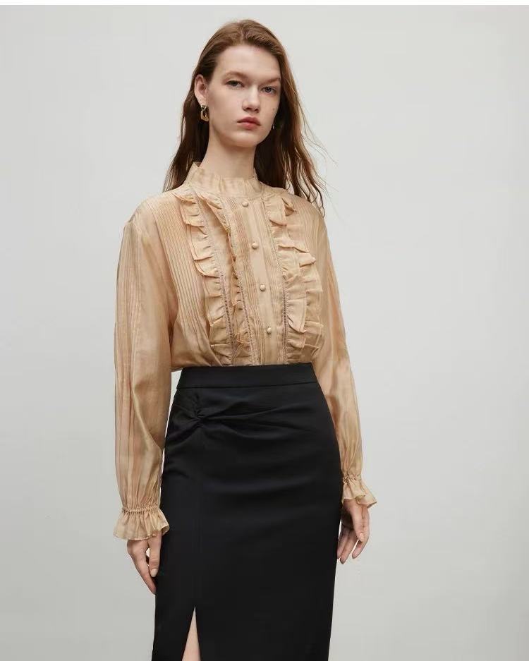 241#女装职业长袖衬衫常规款衬衫袖优雅气质时尚女士