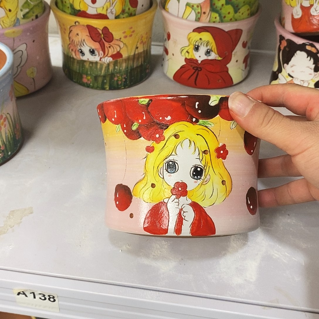 紫砂花盆手绘花盆满28包邮