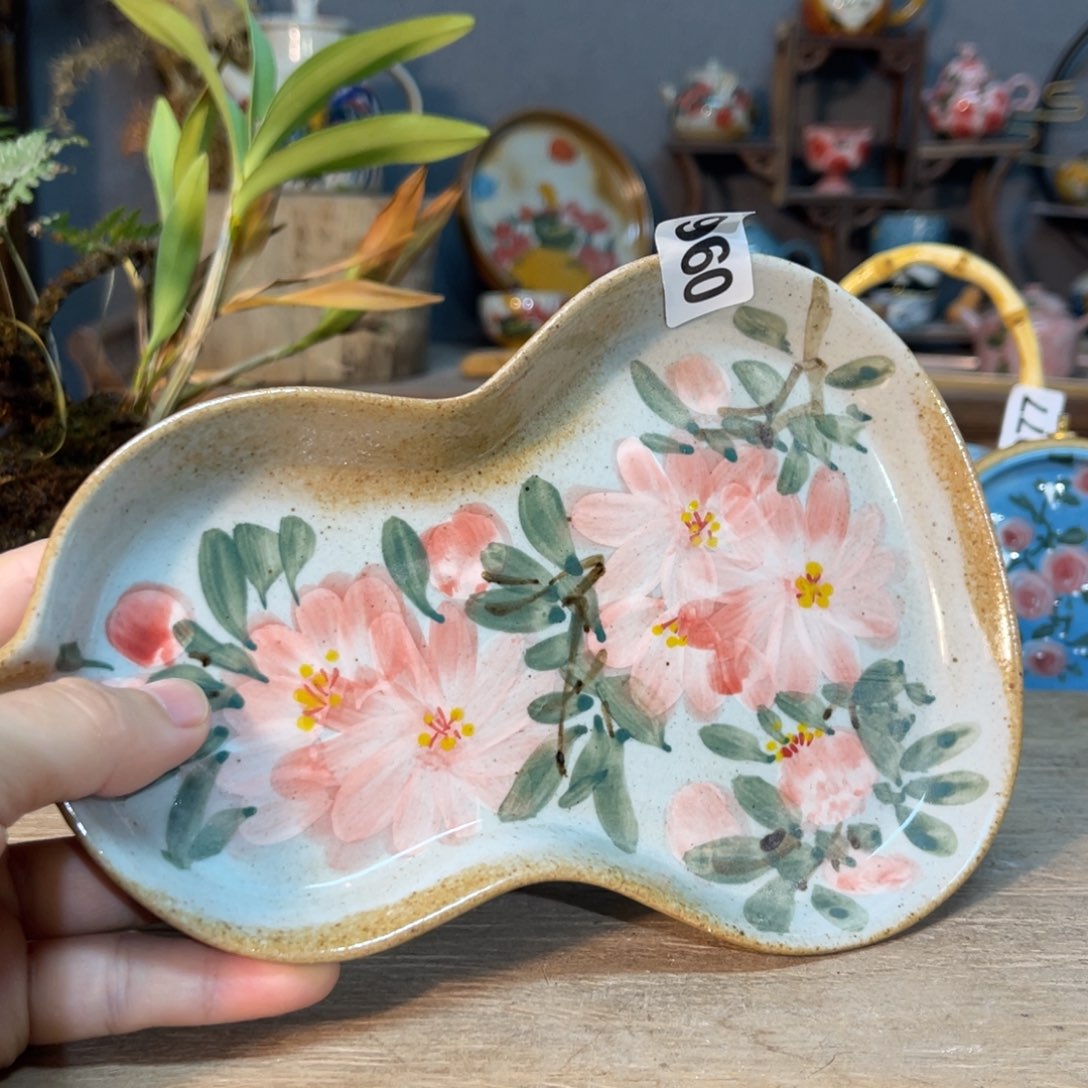 壶素浅陶瓷手工手绘