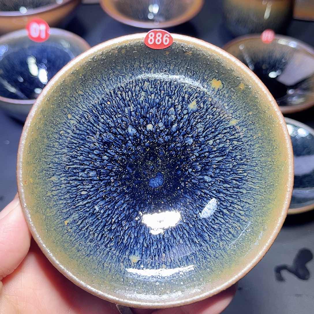 茶盏青蓝毫平口主人杯886