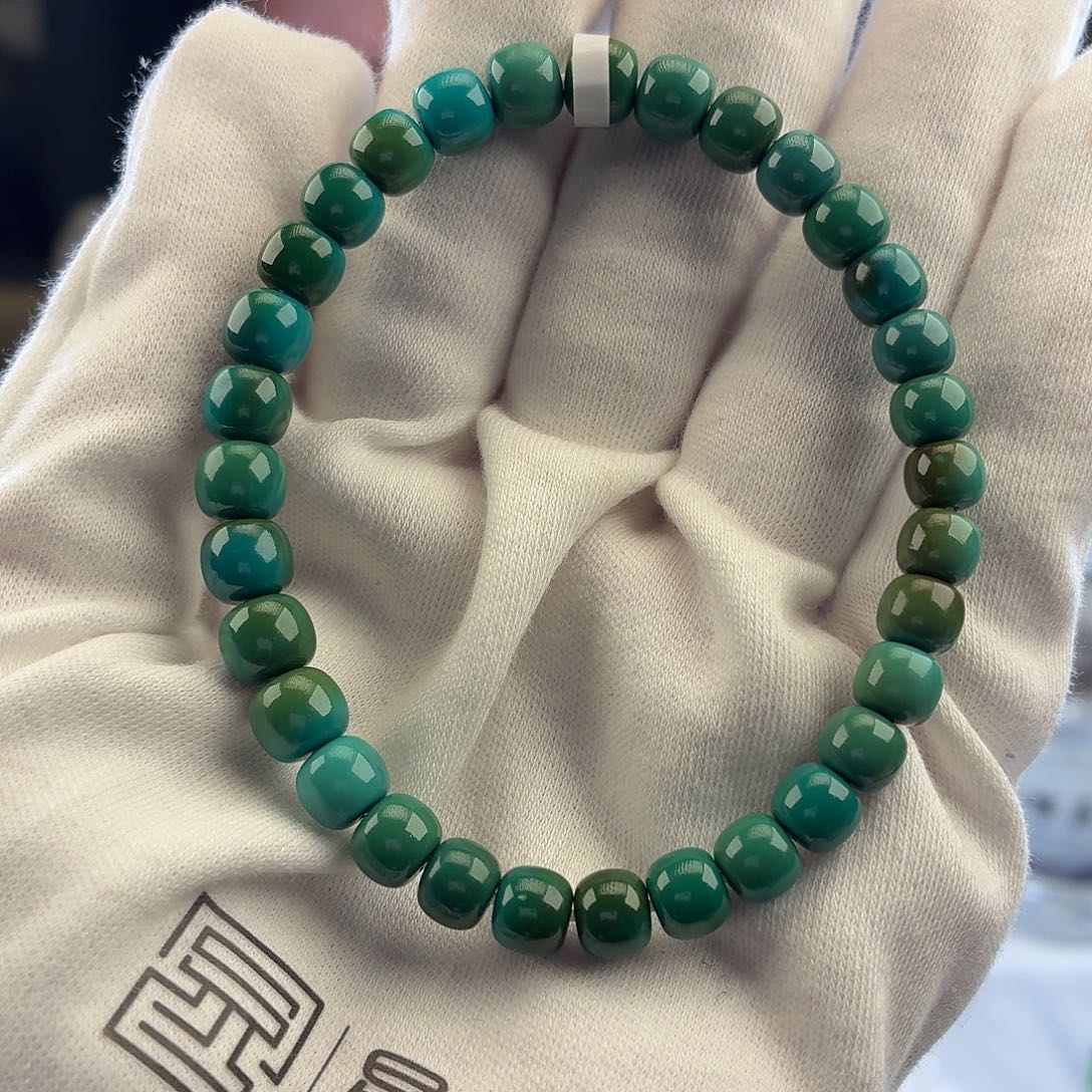 灰***狼绿松石未镶嵌挂件7.5mm