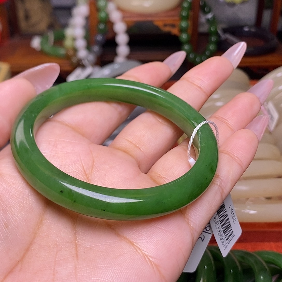 和田玉碧玉老料手镯58未镶嵌