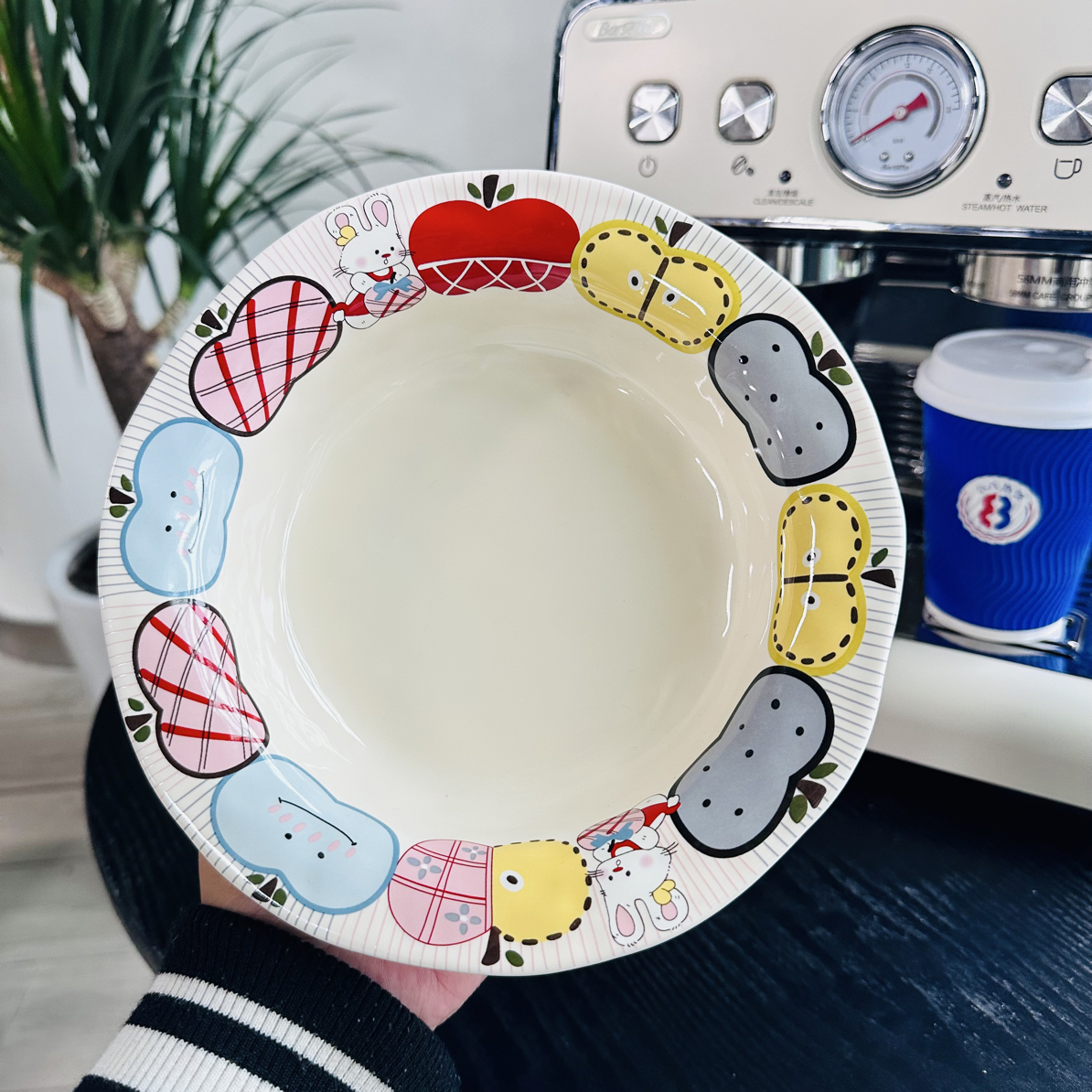 【星漫】苹果兔超可爱陶瓷反口深盘