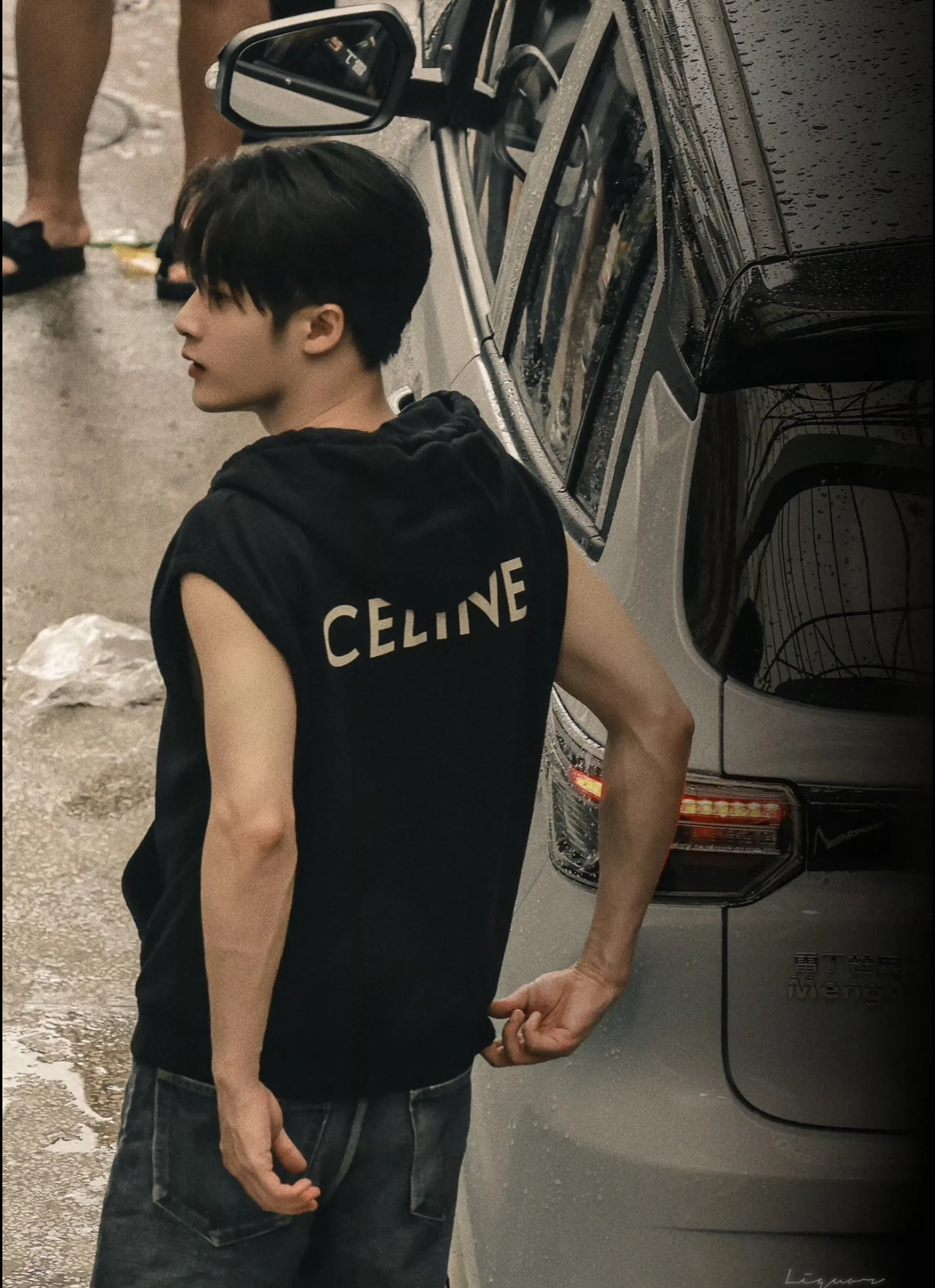 95新 Celine/思琳 CZF0580/CELINE/瑟琳/无袖连帽卫衣/尺码S