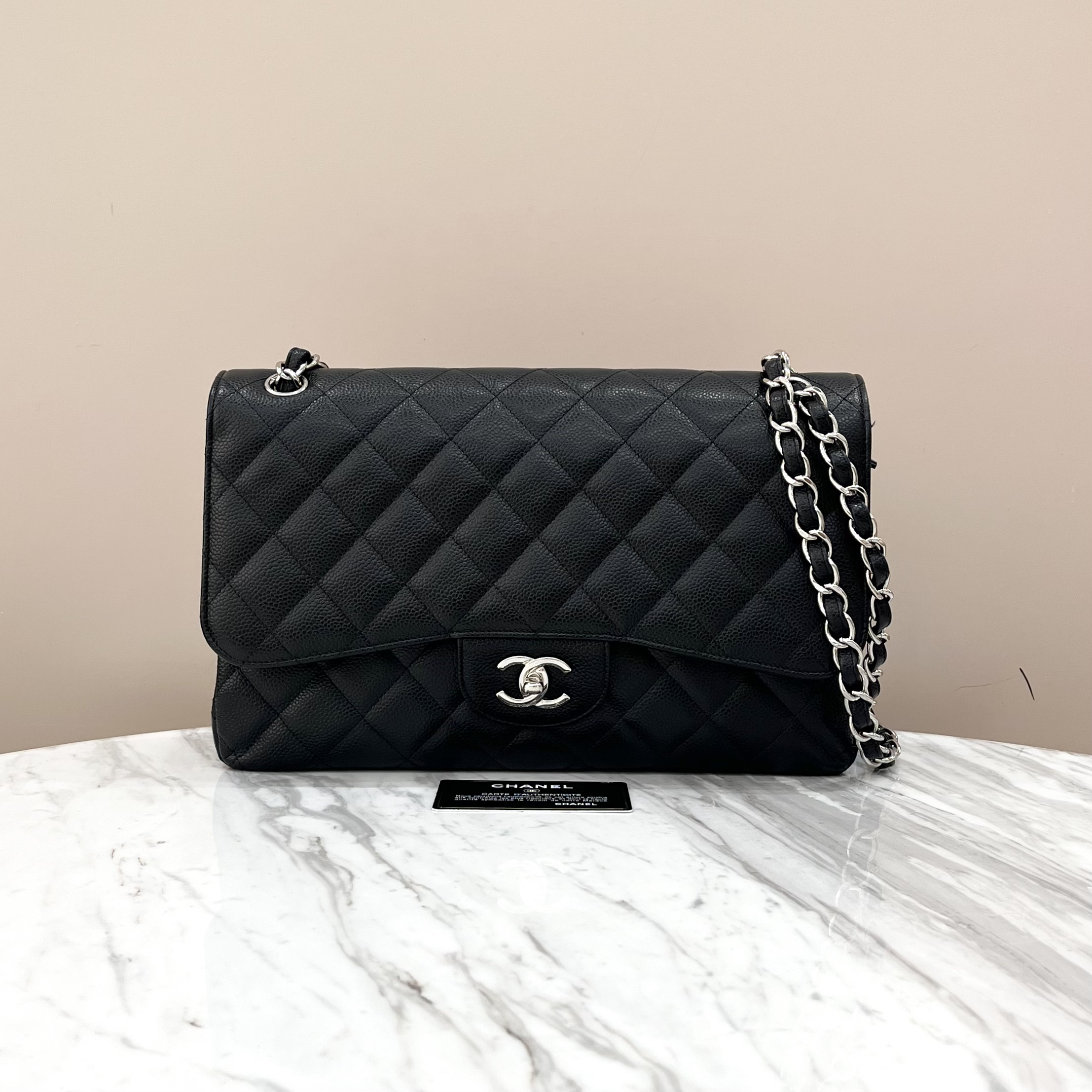 99新 Chanel/香奈儿 98新 大号CF黑金鱼子酱Jumbo 17开 约30*19