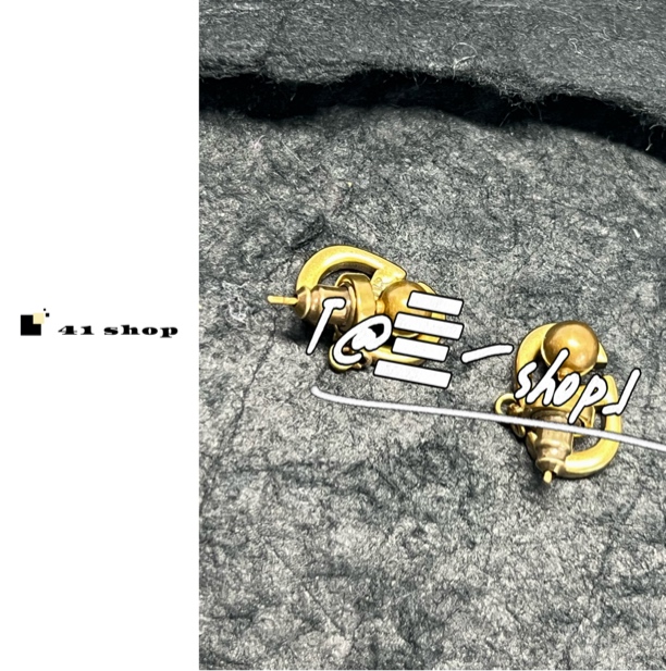 铜合金耳饰 B无编号古金色猪鼻子耳钉