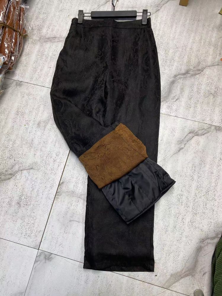 适家25155香云纱分体可拆卸夹棉棉裤国风秋冬直筒冬季裤子