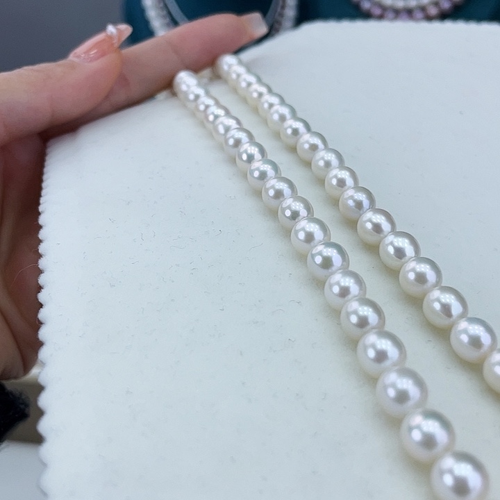 淡水珍珠颈饰银S925镶嵌7➕极光炫彩