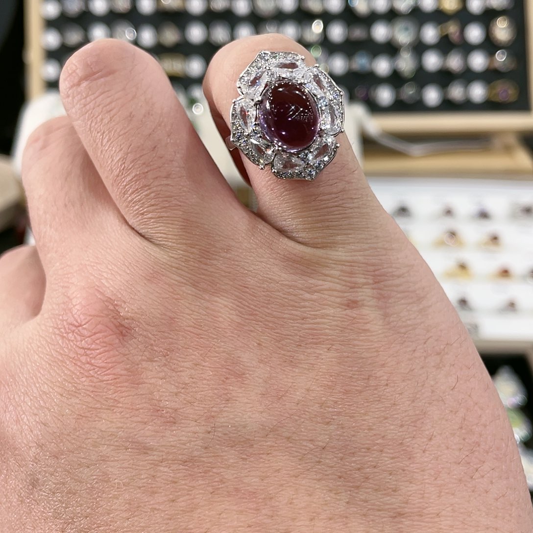 紫晶戒指银S925镶嵌부*