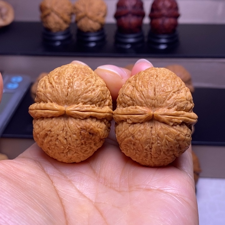 把件文玩核桃擂鼓双筋锤65