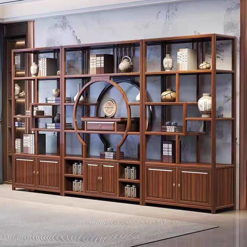 全实木榫卯储物屏风置物架多宝阁博古架