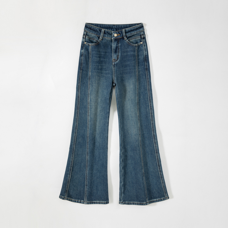 【BJ138-1】女冬季加绒加厚喇叭裤显瘦保暖牛仔裤