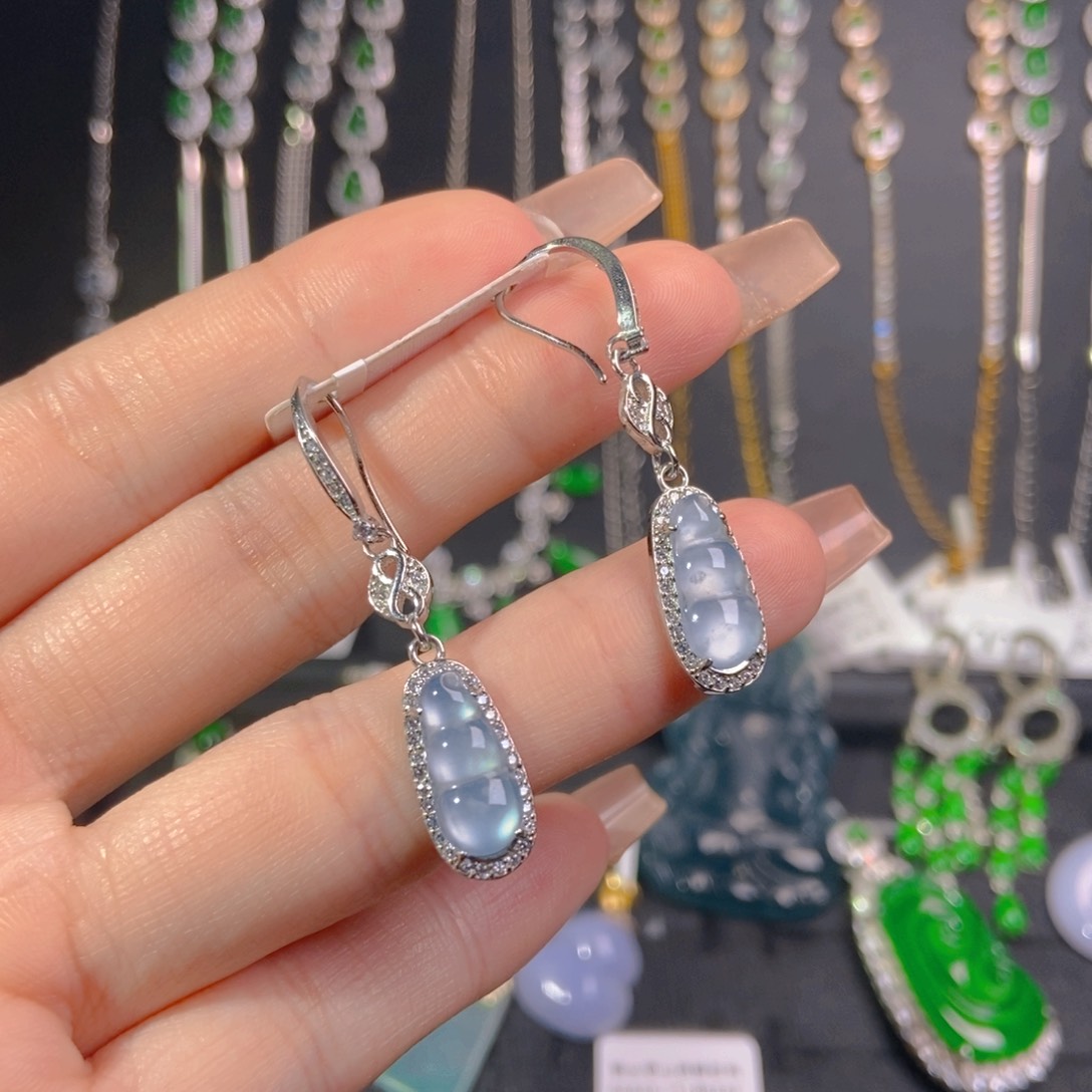 翡翠耳饰未镶嵌天然翡翠A货76