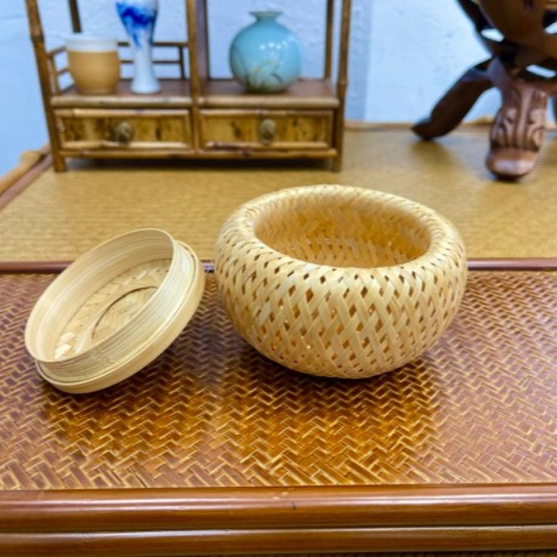 GGL001（东兴）邱师傅竹木纯手工竹编蝈蝈笼家用客厅收纳篮小号