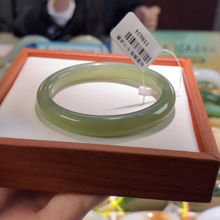 和田玉未镶嵌手镯冰晴绿 51.1。7