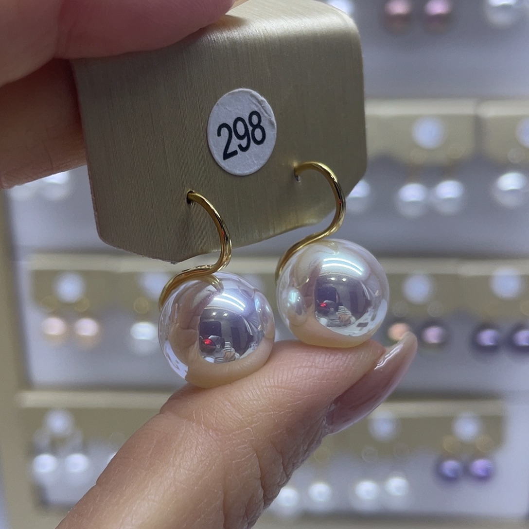 淡水珍珠耳饰银S925镶嵌