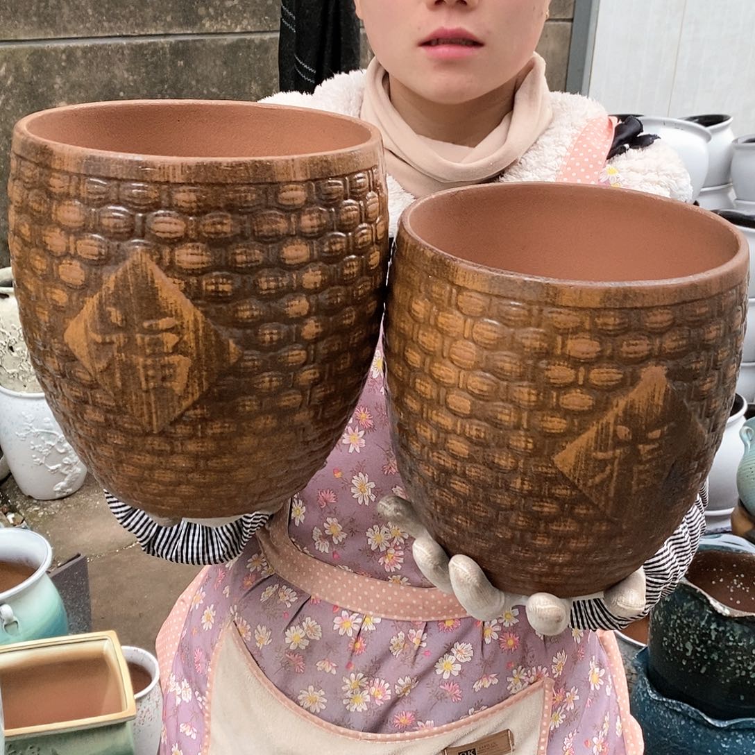 紫砂花盆正品口18高20