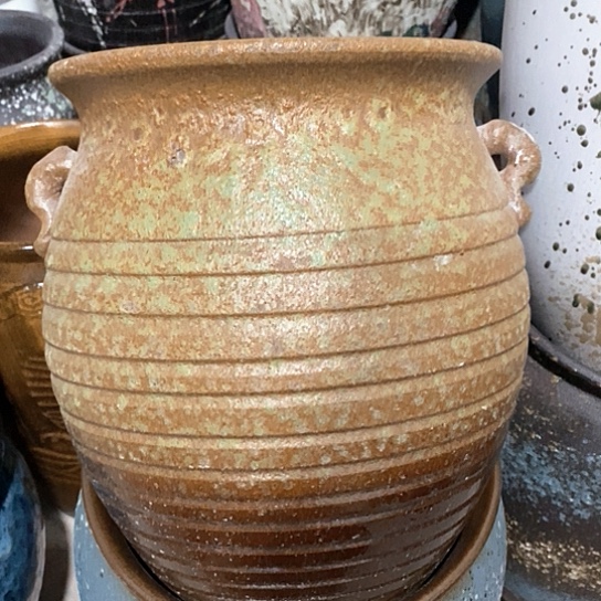 紫砂花盆口24高度30双拼