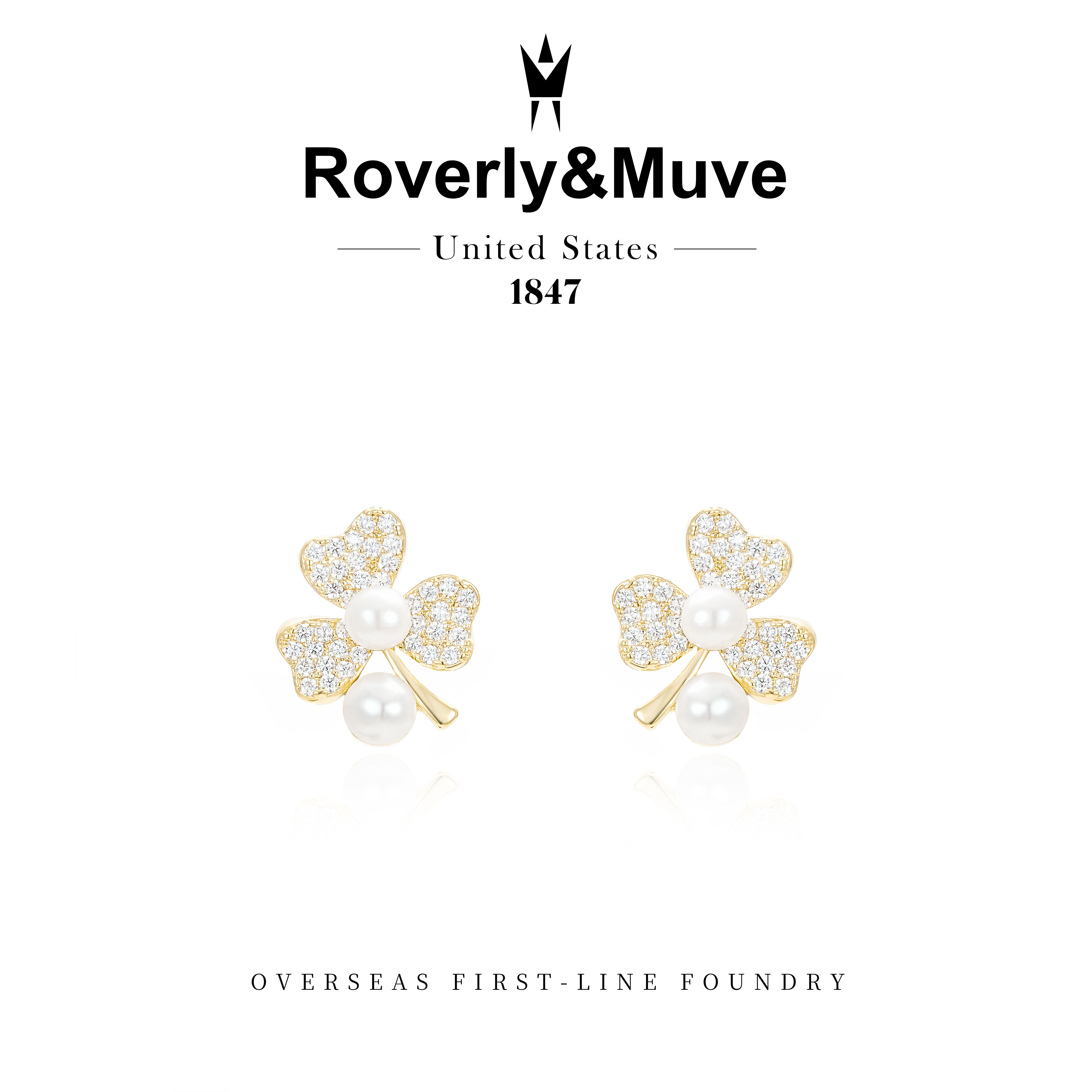 Roverly&Muve★百搭三叶花耳钉 G0706
