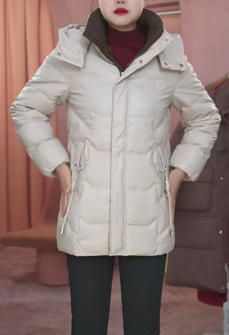 Y1822  时尚羽绒棉服中长款女2025冬季新款加厚保暖棉袄外套