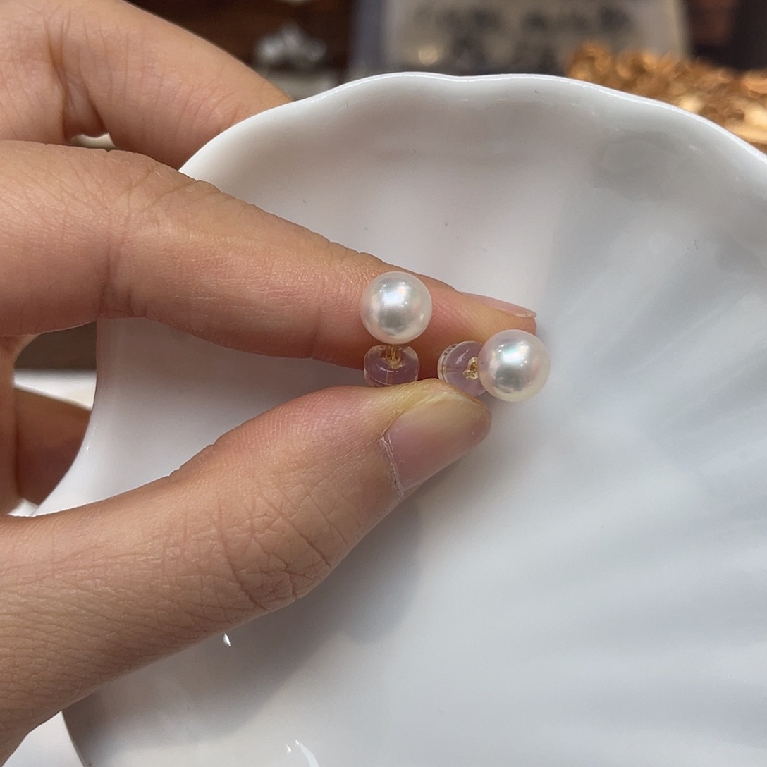 耳饰海水珍珠18K金镶嵌