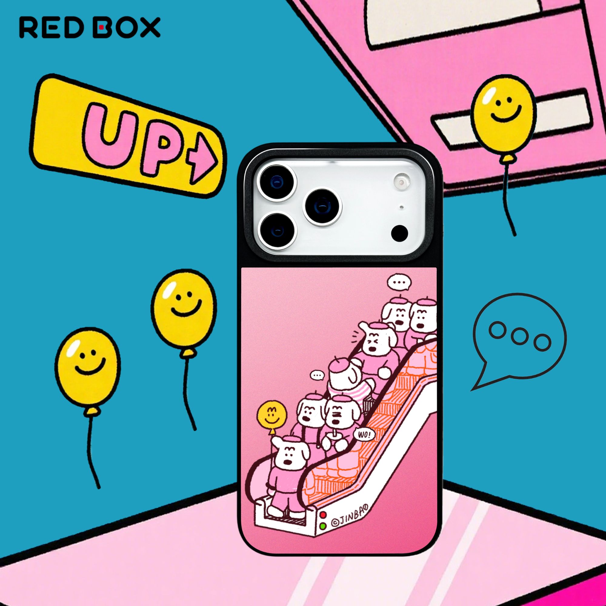 REDBOX ”粉色电梯”iPhone17原创磁吸镜面手机壳