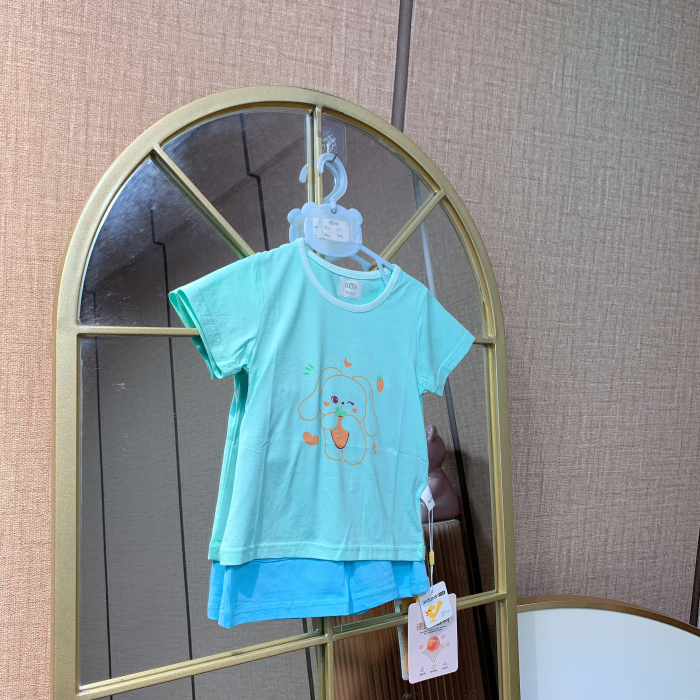 AB541   宝宝蓝色短袖短裤套装  夏款