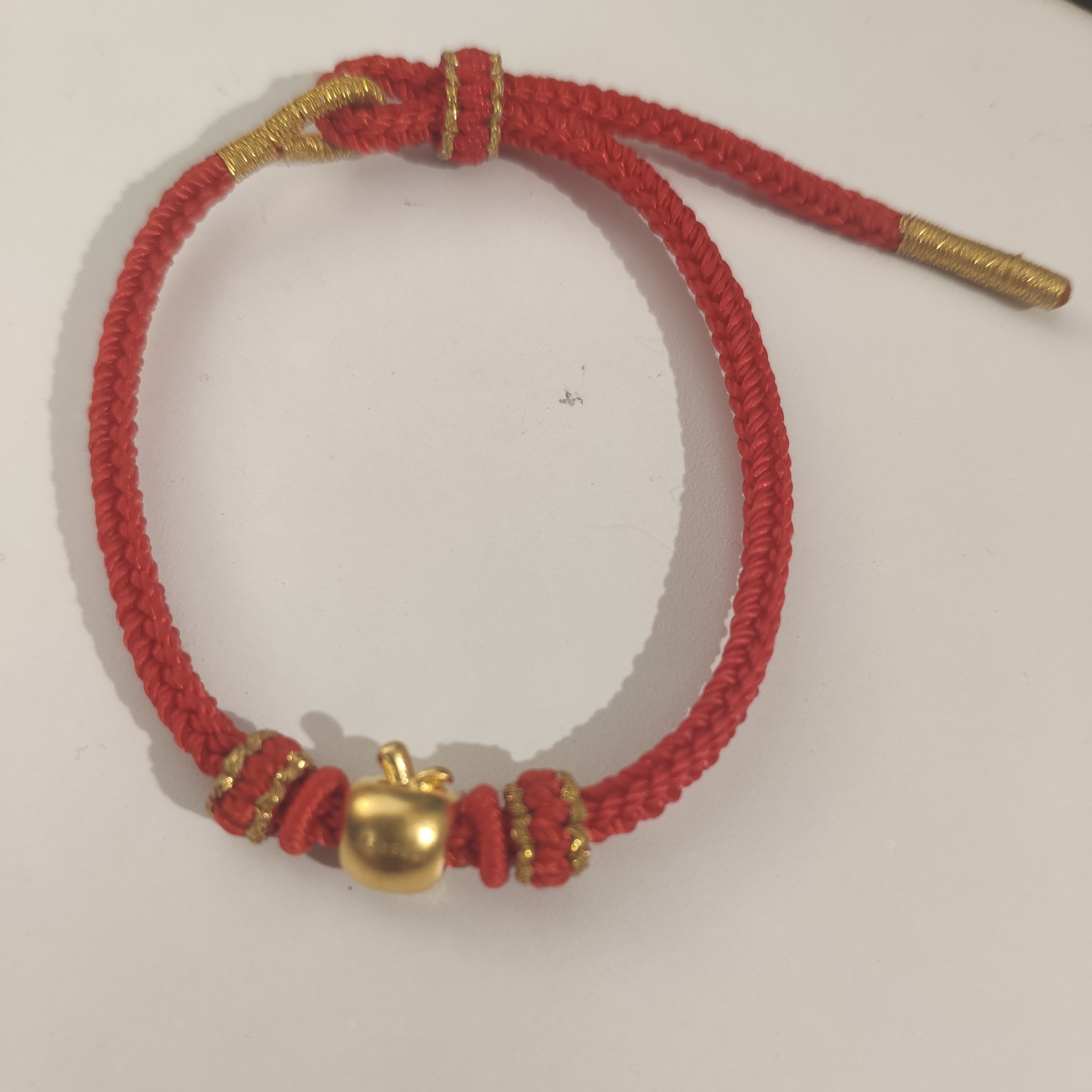 B017小苹果红手绳足金999 配件【主图有克重】