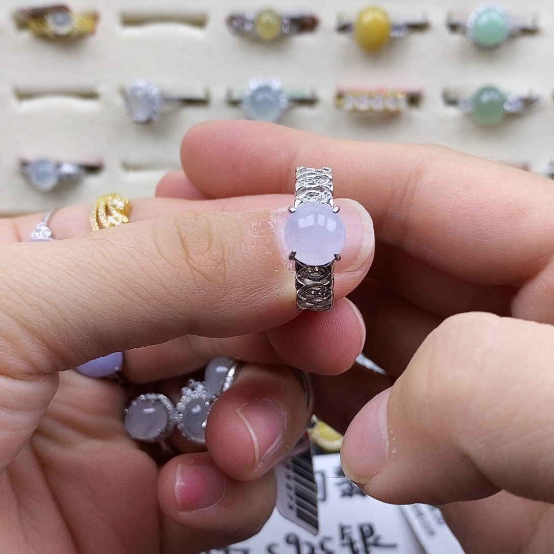 翡翠银S925镶嵌戒指