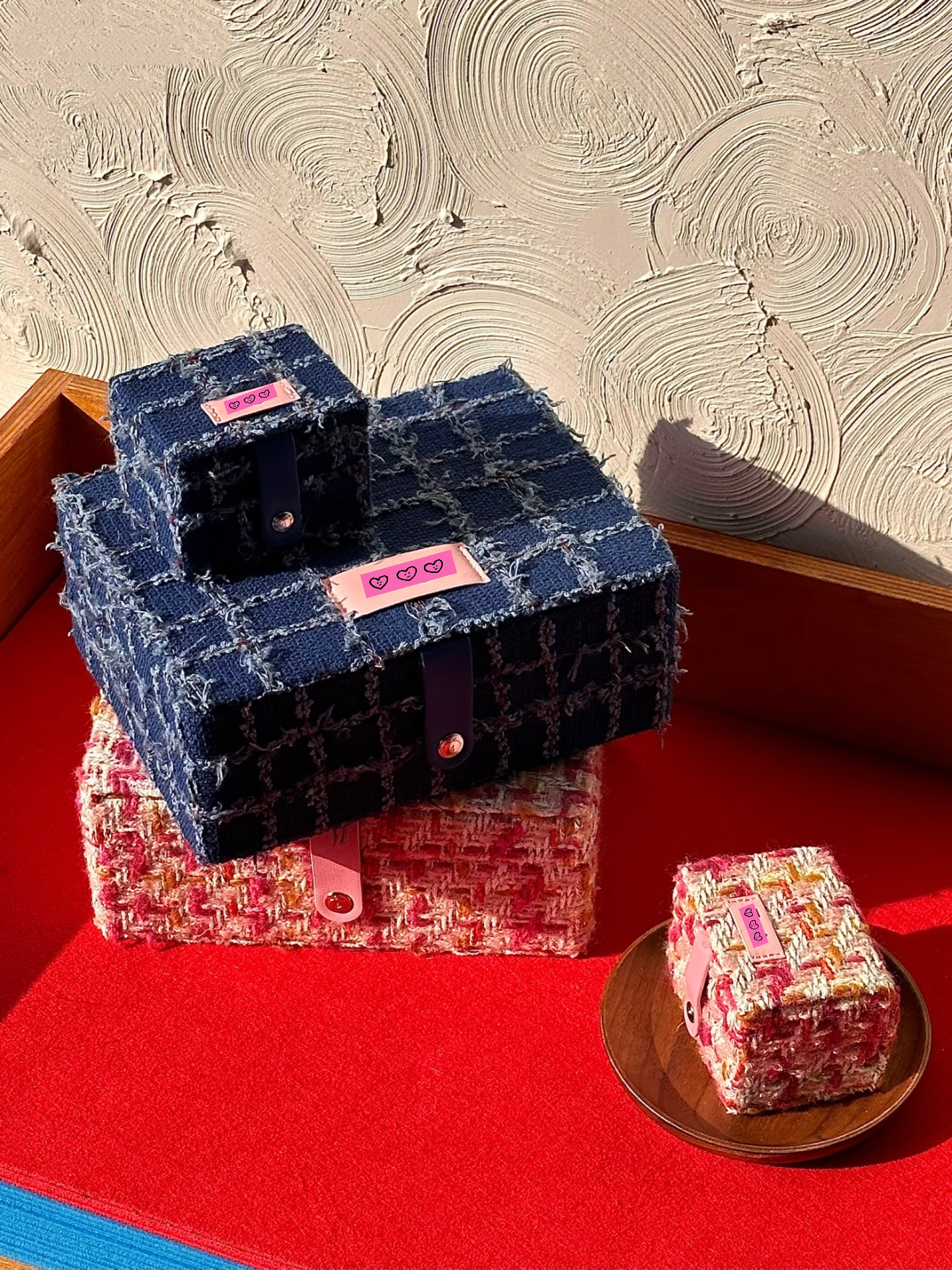 首饰盒/箱 提花首饰盒大容量便携