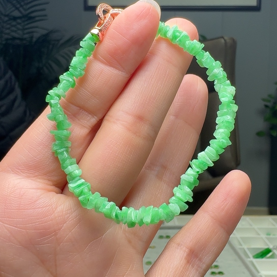 翡翠未镶嵌手链天然